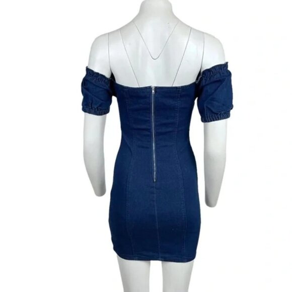 Denim Bodycon Dress Dark Wash - Picture 3 of 3